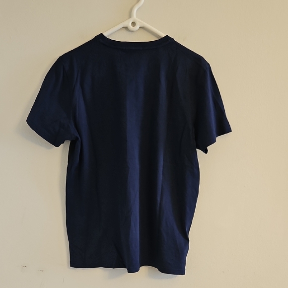 Fred Perry Dark Blue Tee with Striped Pocket - Picture 4 of 6